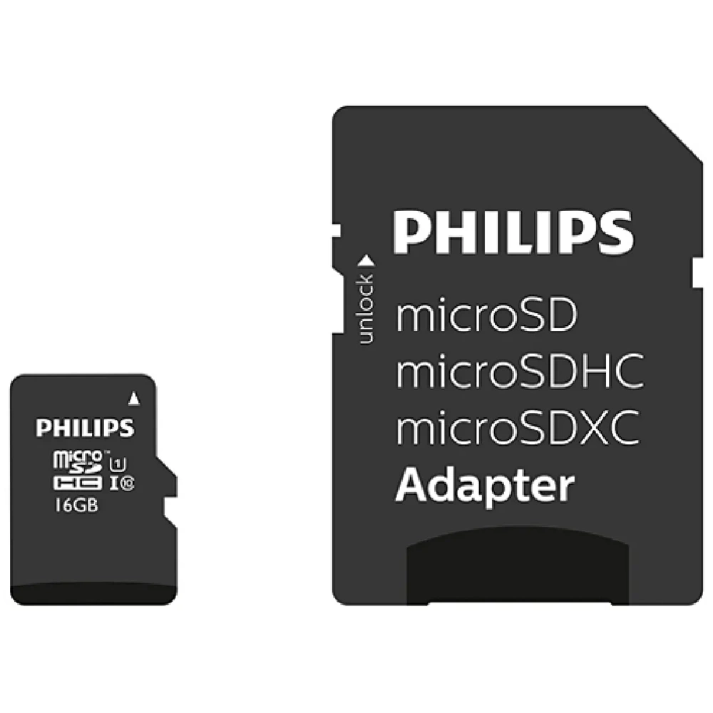 Philips Ultra Speed 16GB CLASS10 U1 V10 UHS-I Adaptörlü Micro SD Hafıza Kartı (FM16MP45B/00)
