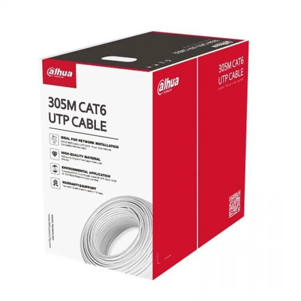 Dahua DH-PFM920I-6UN-C 305M CAT6 23AWG 0.53MM %100 Saf Bakır Beyaz Patch Kablo