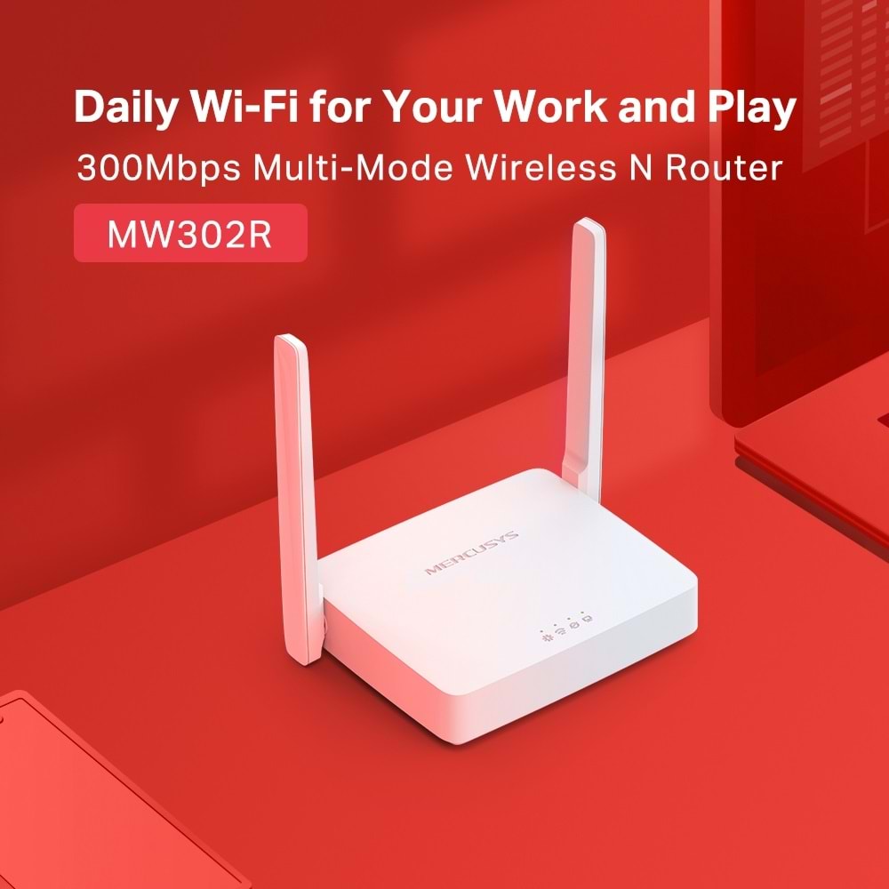 Mercusys MW302R 300MBPS 2xLAN Çift Antenli Çoklu Mod Destekli Kablosuz Acces Point Router
