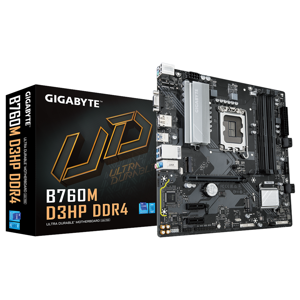 Gigabyte B760M D3HP DDR4 LGA1700 5333MHZ (OC) PCIE4.0 2xM.2 NVME 4xRAM MATX Gaming Oyuncu Anakart