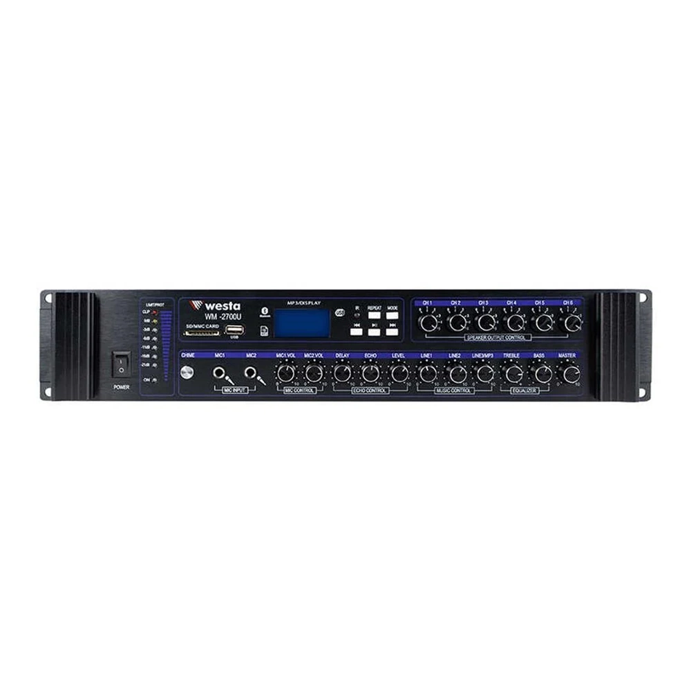 Westa WM-2700U 6Bölgeli 700W 100V Bluetooth/USB/SD Mikser Amfi