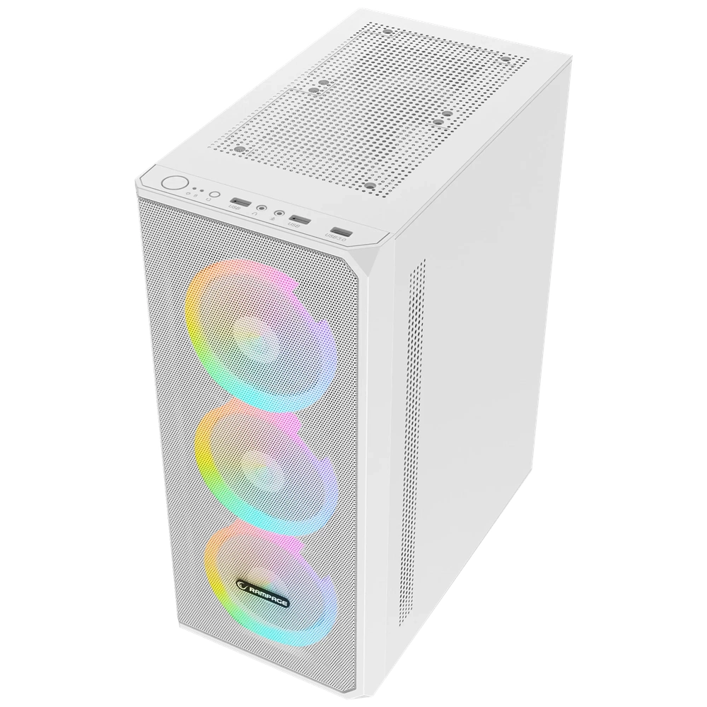 Rampage HELIOS 550W 80+ 4xRGB FAN 1xUSB3.0 2xUSB2.0 Beyaz Gaming Oyuncu ATX Kasası
