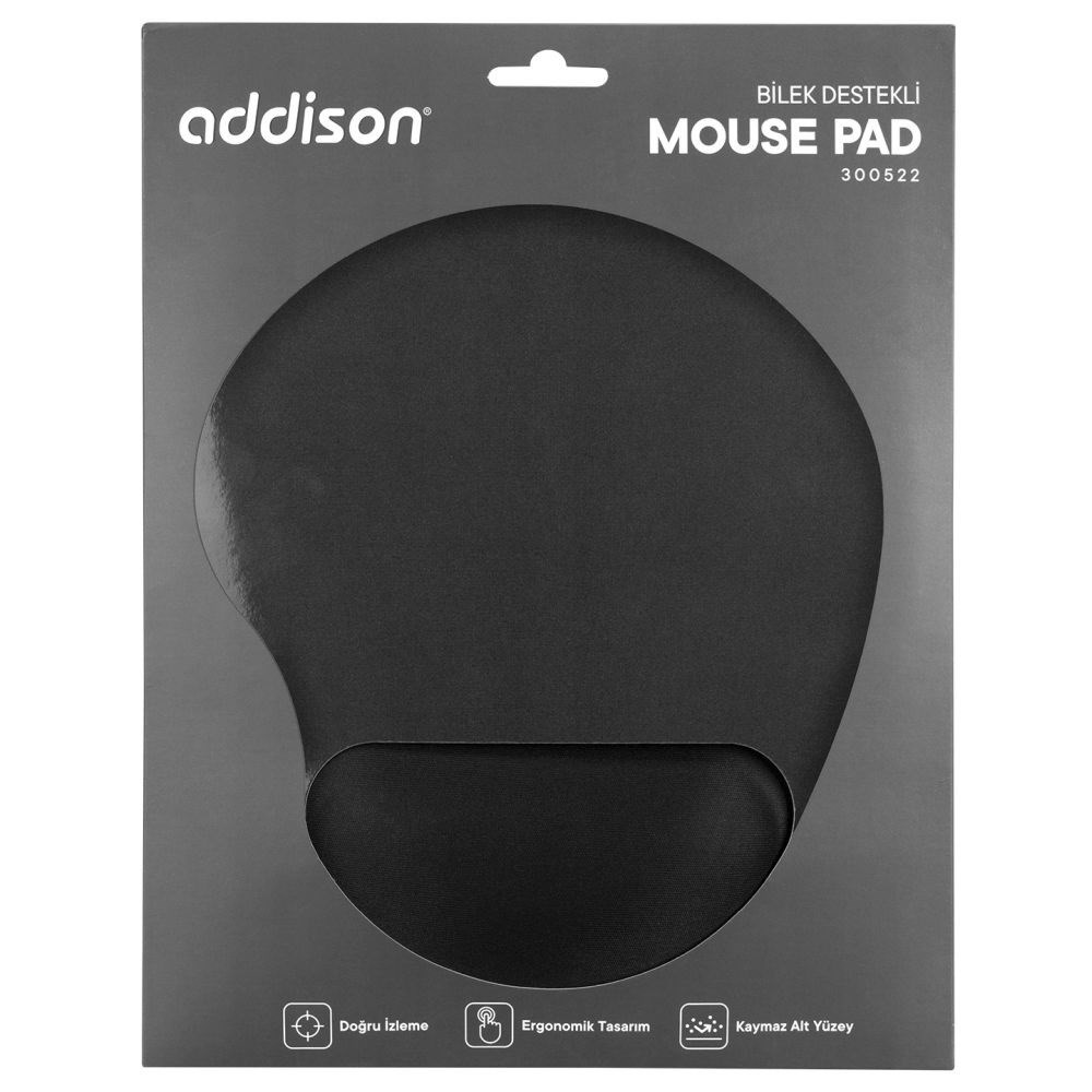 Addison 300152 Siyah Bilek Destekli Mouse Pad