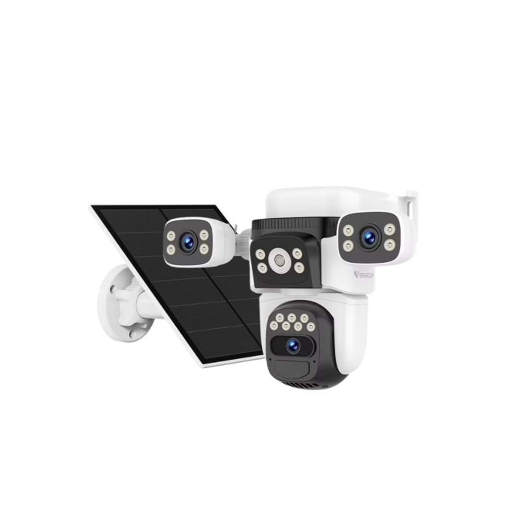Novacom VStarcam CB621SR 3Kameralı 6MP (2MPx3) Güneş Panelli Solar Wi-Fi PTZ SpeedDome Güvenlik Kamerası
