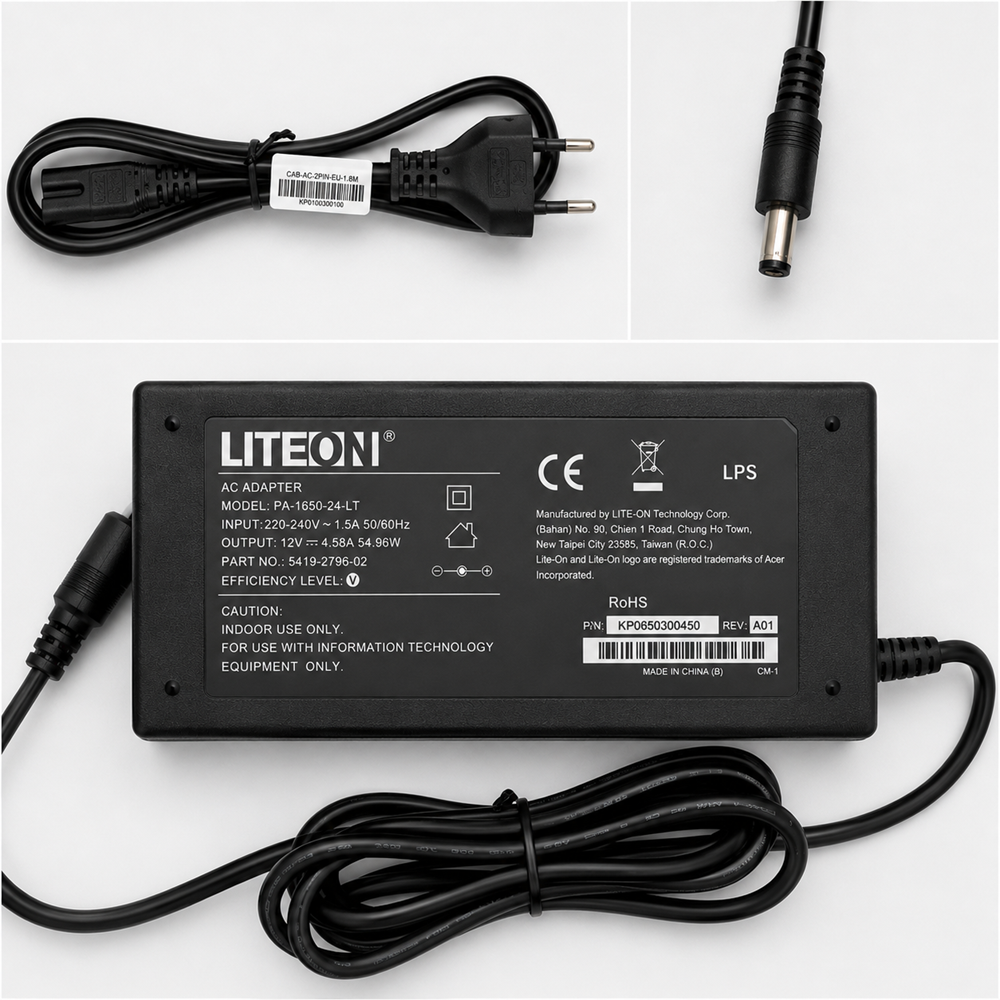 Liteon 12V 4.58A 55W 5.5*2.5 Modem/Kayıt Cihazı/Router Adaptörü