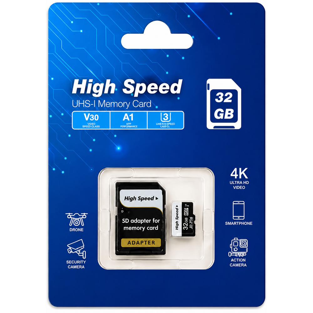 Elba High Speed 32GB CLASS10 A1 V30 U3 UHS-I Micro SD Hafıza Kartı
