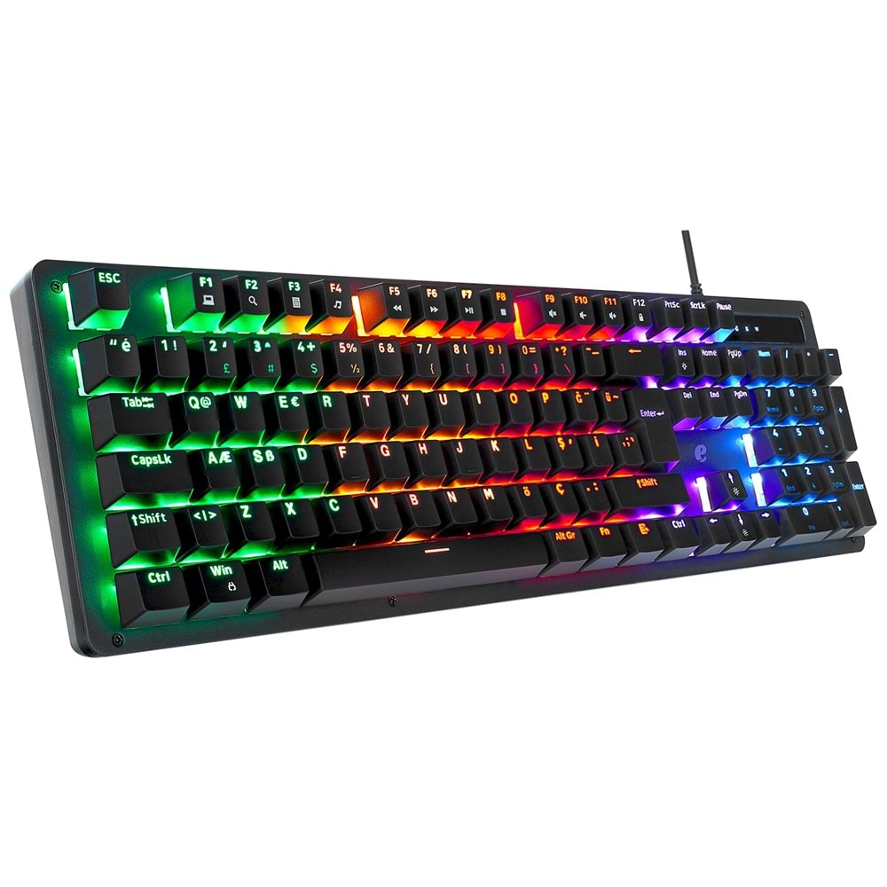 Acer eMachines EAK104 Siyah USB RGB Backlight Red Switch Mekanik Q Klavye