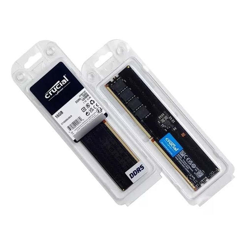Crucial 16GB DDR5 5600MHZ 1.1V CL46 UDIMM XMP3.0 Masaüstü Bellek Ram (CT16G56C46U5)