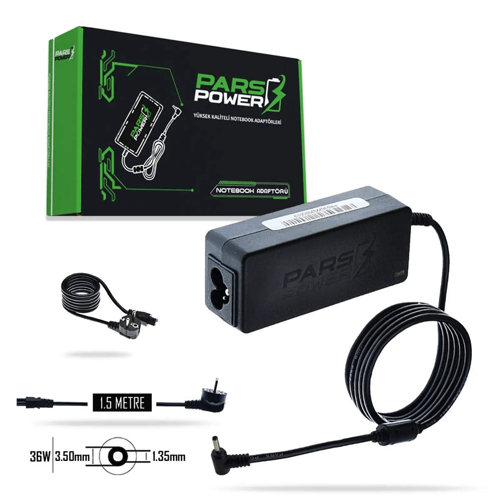ParsPower PRS-094 12V 3A 36W 3.5*1.35 Casper/I-Life Uyumlu Notebook Adaptör Şarj Aleti