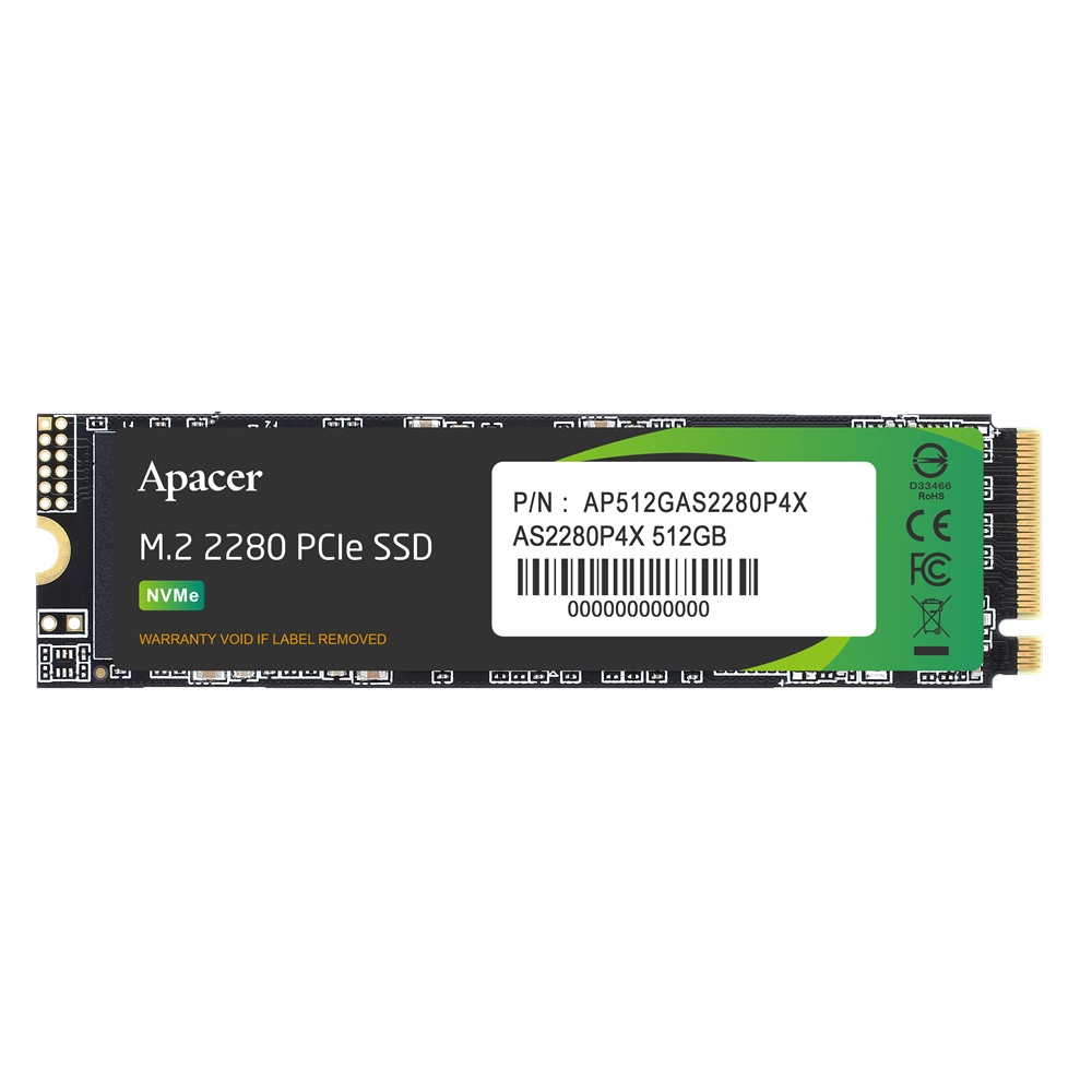 Apacer 512GB 2100/1500MB/S GEN3 NVME M.2 PCIE3.0 SSD Disk (AP512GAS2280P4X-1)
