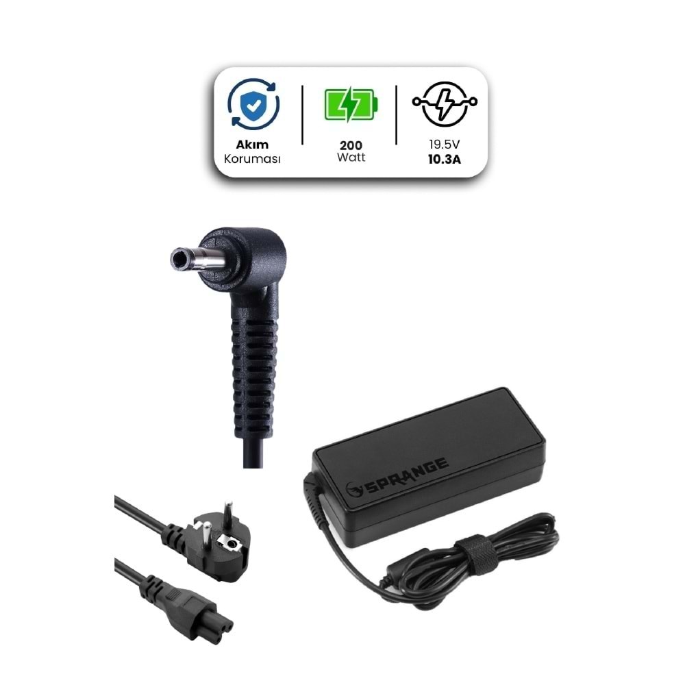 Sprange SR-L44 19.5V 10.3A 200W 5.5*2.5 HP Uyumlu Notebook Adaptör