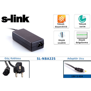 S-Link SL-NBA225 19V 3,42A 4,0*1,7 Standart Adaptör