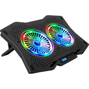 Rampage AD-RC9 TORNADO Siyah 115 -115 -15mm (2 adet)Fanlı 10-18 RGB Işıklı Notebook Soğutucu Stand