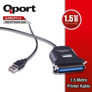 Q-Port Q-PRLPT1,5 USB/LPT Dönüştürücü 1,5 M Printer Kablosu