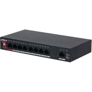 Dahua PFS3009-8ET1GT-96 8Port 10/100 1XUplink 10/100/1000 96W Yönetilemez Poe Switch