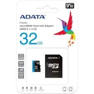 Adata 32GB Premier Micro SDHC Card With Adapter UHS-I Class10 V10 Hafıza Kartı (AUSDH32GUICL10A1-RA1)