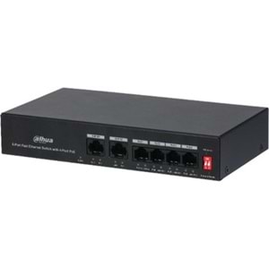 Dahua PFS3006-4ET-36 4Port PoE 10/100MBPS 2XUplink 10/100MBPS (36W) 2FE Uplink Switch