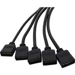 Alfais 4377 RGB Şerit 4 Pin LED Çoklayıcı Splitter Tek Kumanda 5 Çıkış