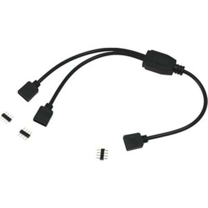 Alfais 4374 RGB Şerit 4 Pin LED Çoklayıcı Splitter Tek Kumanda 2 Çıkış