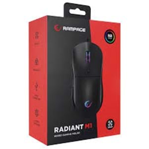 Rampage RADIANT M1 7200dpi Makrolu RGB Aydınlatmalı Siyah Gaming Oyuncu Mouse