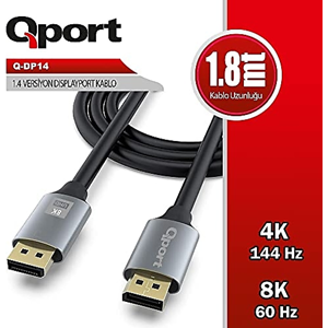 Qport Q-DP14 1,8 m 8K Display Port Kablo