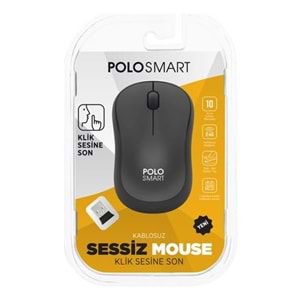 Polosmart PSWM11 Siyah Kablosuz 2,4GHZ 1600DPI Sessiz Mouse (POLO-069)