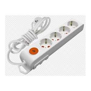 Mutlusan Rı-Tech 4lü 3mt AnahtarTopraklı Grup Priz (001 175 420002 03 00)