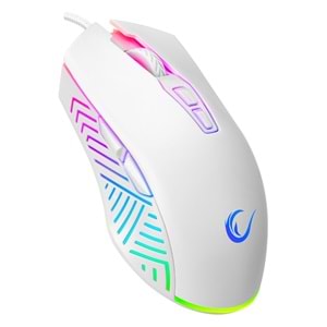 Rampage SMX-G68 SPEAR V2 FULL RGB 12800DPI Beyaz Makrolu Kablolu Gaming Oyuncu Mouse