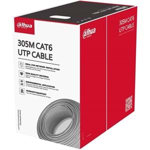 Dahua PFM922I-6UN-C CAT6 305M 23AWG Gri İç Ortam Top Kablo