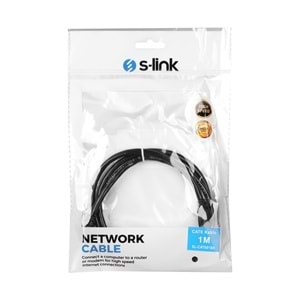 S-Link SL-CAT602BK 2M Siyah CAT6 İnternet Patch Kablo