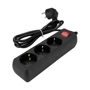 S-Link SPG3-X 1.5M Akım Korumalı Siyah 3Lü Grup Priz