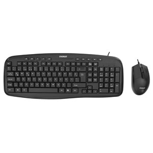 Everest UN-795 USB Q Siyah Kablolu Multimedia Klavye Mouse Set