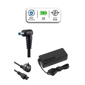 Sprange SR-L45 19.5V 10.3A 4.5*3.0 200W Hp Uyumlu Mavi Uç Notebook Adaptörü