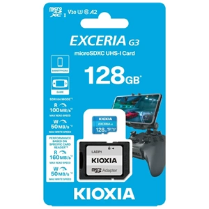 Kioxia Exceria G3 128GB 100/50MB/S UHS-I CLASS10 Micro SD Hafıza Kartı (LMEX3L128GG2)