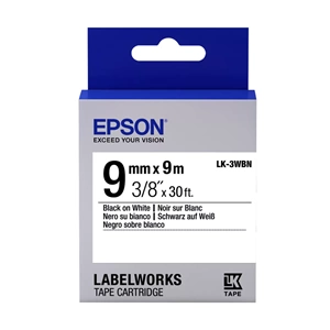 Epson Laberworks LK-3WBN 9MM Standart Beyaz Üzerine Siyah 9Metre Etiket