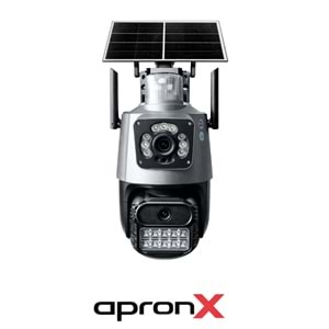 Apronx APX-WSP242 6MP (3+3MP) 2.8MM 4G Solar Güneş Enerjili Çift Kameralı Full Color Güvenlik Kamerası