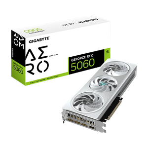 Gigabyte Aero OC Geforce RTX5060 8GB GDDR7 128BIT DLSS4 3xFan Beyaz Ekran Kartı (GV-N5060AERO OC-8GD)