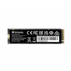 Verbatim 512GB 5000/2500MB/S M.2 NVME 2280 GEN4 SSD Harddisk (VI5000)