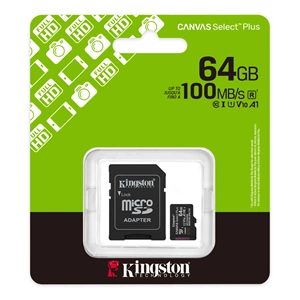 Kingston Canvas Select Plus 64GB UHS-I CLASS10 V10 U1 MicroSD Hafıza Kartı (SDCS3/64GB)