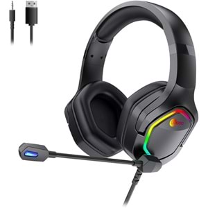 Lenovo Lecoo HT403-3.5+USB 3.5MM Jack + USB RGB 122DB 7.1Surround Gaming Oyuncu Kulaklığı