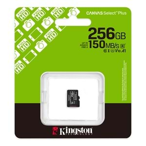 Kingston Canvas Select Plus 256GB CLASS10 U1 V10 A1 150MB/S MicroSD Hafıza Kartı (SDCS3/256GB)