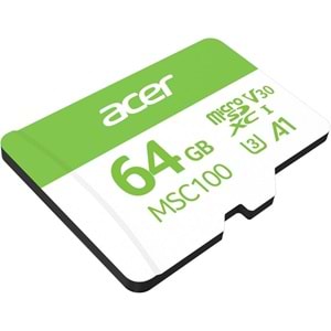 Acer MSC100 64GB CLAS10 100MB/S A1 V30 UHS-I MicroSD Hafıza Kartı (MSC100-64GB)