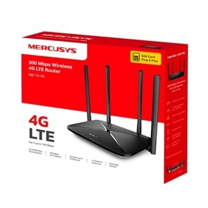 TP-Link Mercusys MB115-4G 3PORT 300MBPS 4Antenli 3xLAN 4G LTE Tak Çalıştır Sim Kartlı Router Modem