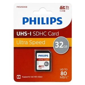 Philips Ultra Speed 32GB UHS-I V10 U1 SD HC CLASS10 80MB/S SD Hafıza Kart (FM32SD45B/00)