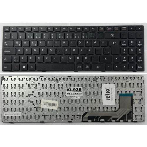 Retro NBKL936 Lenovo IdeaPad 100-15IBY Uyumlu Notebook Klavyesi