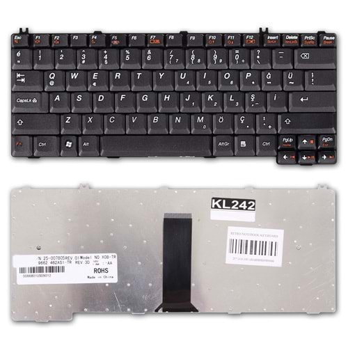 Retro NBKL242 Lenovo 3000 C100, 3000 N100, 3000 N200 Notebook Klavyesi - TR