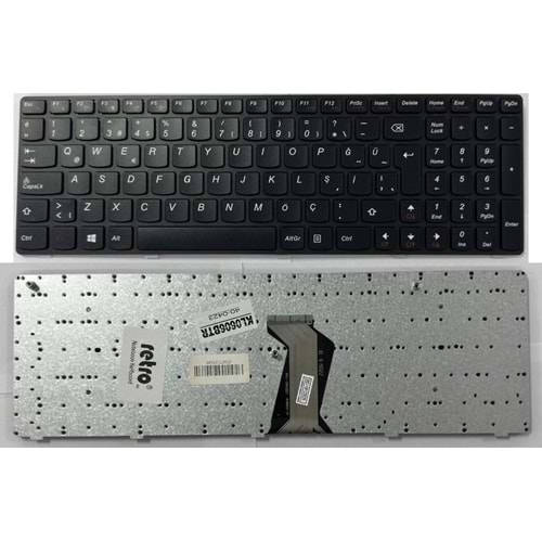 Retro NBKL606BTR Lenovo G570 Uyumlu Siyah Notebook Klavyesi