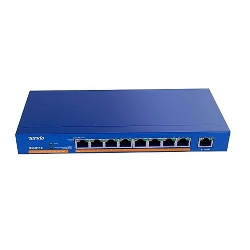 Tenda TEG1009P-EI 8Port 1xUplink 10/100/1000 Masaüstü Yönetilemez Poe Switch