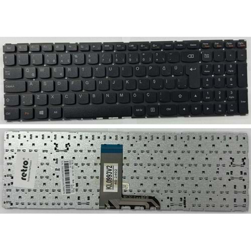 Retro NBKL993V2 Lenovo IdeaPad 700-15ISK Uyumlu Siyah Notebook Klavyesi