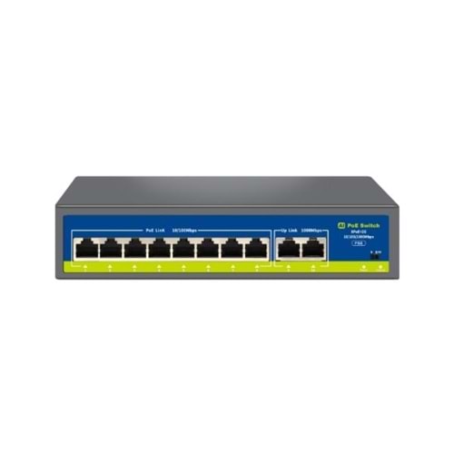 Nova NVC-HIF0820FBL-C 8PORT 2XUPLINK 10/100MBPS Poe Switch
